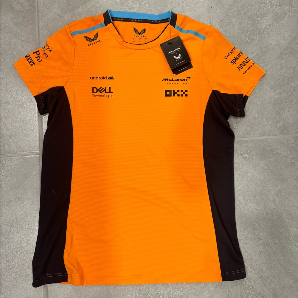Gasstore formula1 f1 McLaren shirt orange size 10 L men sports gym Tshirt new